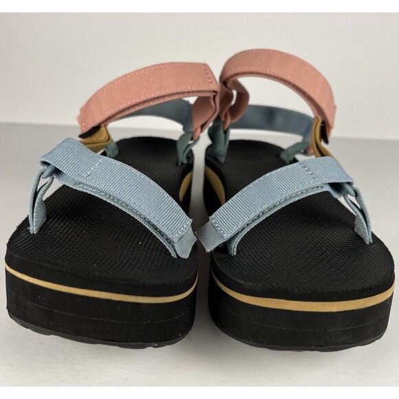 Teva Sz 9 Flatform Universal Light Platform Sandals MultiColor Straps Flip-Flops - Picture 5 of 10